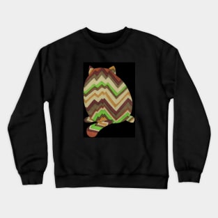 Fat Cat Back on Black Crewneck Sweatshirt